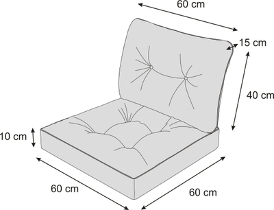 Jastëk kopshti HOBBYGARDEN EMMA TECH, 60x60x40 cm, për kolltuk divan Technorattan, gri