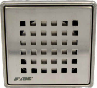 Shkarkues dyshemeje Axus 10x10 cm, trap i thatë, inoks mat, gri