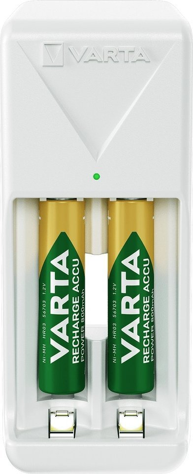 Karikues baterish Varta Mini Charger, për AA dhe AAA, 2x AAA 800mAh, i bardhë