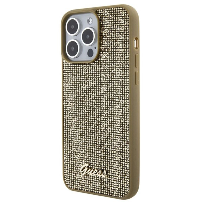 Kapak telefoni Guess Square Mirror për iPhone 15 Pro Max, plastike TPU, efekt pasqyre, ngjyrë ari