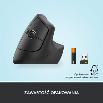 Maus Logitech Lift, wireless, Bluetooth, USB, i hirt
