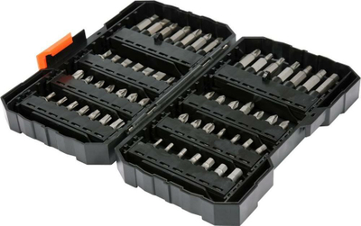 Set bitash kaçavidash Sthor 66310, 56 copë, çelik CrV, kuti plastike e zezë