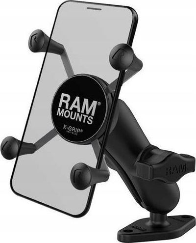 Mbajtëse telefoni Ram Mounts Universal X-Grip, bazë diamanti, për motor dhe varkë, e zezë
