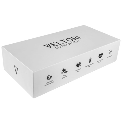 Паметен часовник Veltori VT140-1, екран 1.45", Bluetooth 5.0, црна силиконска лента