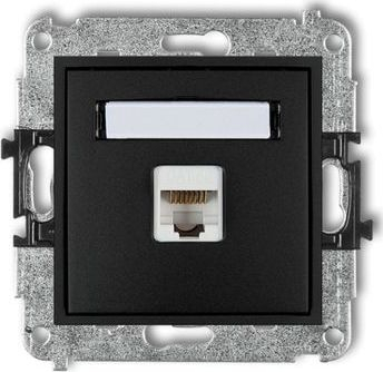 Prizë rrjeti Karlik Mini Single, portë RJ45, e zezë