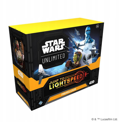 Кутија игра со карти Star Wars Unlimited Jump to Lightspeed Prerelease, 6 booster packs, над 12 години, шарена