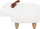 Tabure pelushi Beliani Lamb, formë qengji, këmbë druri, i bardhë