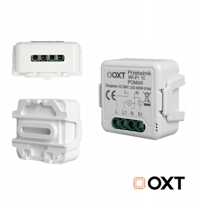 Rele inteligjente OXT Mini Relay 1CH, 16A, WiFi Tuya, e bardhë