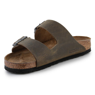 Машки сандали Birkenstock Arizona, обоена кожа, Faded Khaki Green