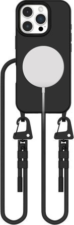 Mbrojtëse telefoni Tech-Protect Magnecklace MagSafe, për iPhone 16 Pro, me varëse, e zezë