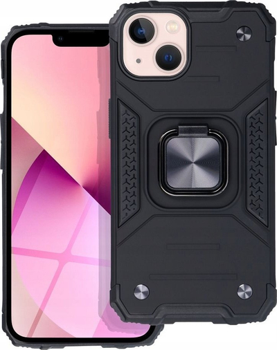 Futrollë telefoni OEM Nitro për iPhone 14, me unazë stand, e zezë