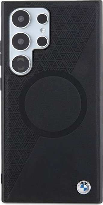 Kllëf telefoni BMW Leather Textured Circle, Galaxy S24 Ultra, hardcase, i zi