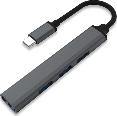 Hub USB Veho TA-4, USB-C në 4x USB-A, 5Gbps, argjendtë