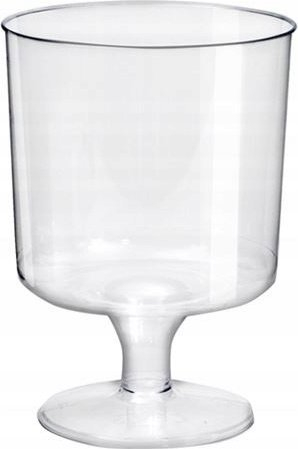 Gotë plastike vere Goblet, 200 ml, set me 10 copë, transparente
