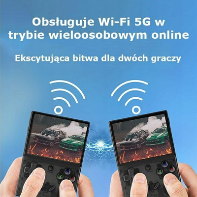 Konsolë portabël Anbernic RG35XX Plus, ekran 3.5", 64GB, e zezë transparente