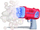 Lodër flluska sapuni Pustefix Bubble Bazooka, 36 gryka, dritë LED, shumëngjyrësh