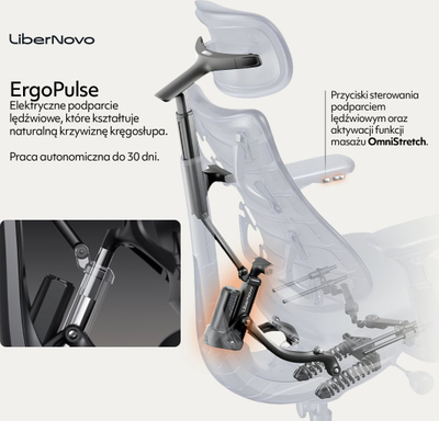 Karrige zyre LiberNovo Omni Dynamic, ergonomike, me mbështetëse koke, e zezë