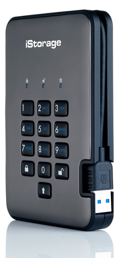 Hard disk i jashtëm iStorage DiskAshur PRO2, 4TB, USB 3.2, XTS AES 256 bit, i zi