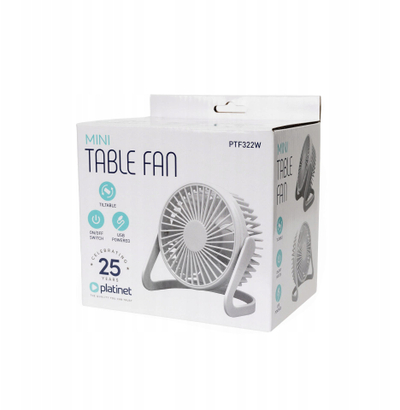 Ventilator tavoline Platinet PTF322W, USB, i bardhë