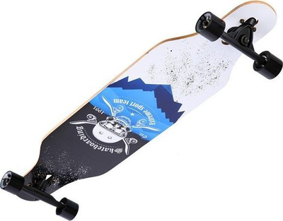 Longboard Nils prej druri, kushineta ABEC 7, rrota PU 85A, i zi