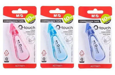 Korrektor me shirit Q-Touch, 10 m, 5 mm, me ngjyra të ndryshme