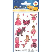 Stickerë dekorativë Avery Zweckform Brocade, vetëngjitës, për goca, shumëngjyrësh