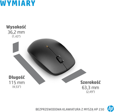 Set tastiere dhe mi HP 230, layout UK, me kabëll, i zi
