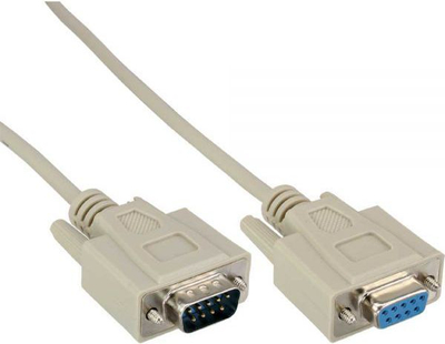 Kabllo serial InLine DB-9 në DB-9, 5 metra, gri