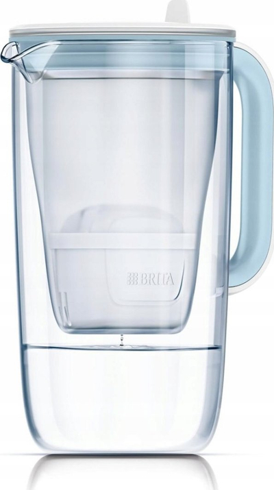 Brokë filtruese Brita Glass 2.5L, e kaltër, me 2 filtra Maxtra Pro Pure Performance