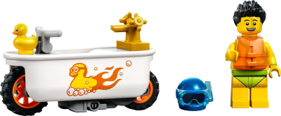 Set lodër LEGO City 60333 Bathtub Stunt Bike, 14 copa, 5+ vjeç, shumëngjyrësh