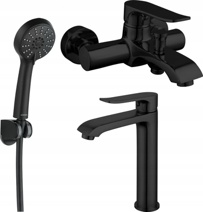 Set dushi Kuchinox Cento, montim sipërfaqe, 3 rryma uji, i zi mat