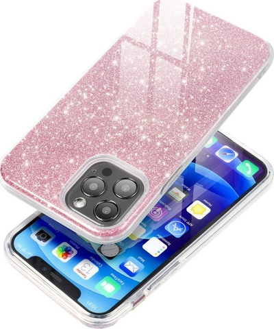 Këllëf telefoni Forcell Shining për iPhone 15 Plus, me shkëlqim glitter, transparent