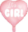 Balonë folje PartyDeco It’s a Girl, zemër 45 cm, rozë