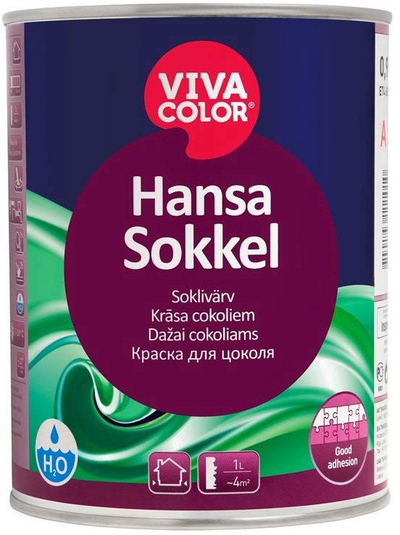 Bojë sokli Vivacolor HANSA SOKKEL C, bazë C, 0.9L, mat