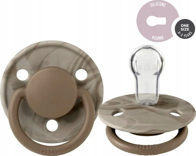 Qetësues silikoni BIBS De Lux, 0-36 muaj, set 2 copë, TIE DYE DARK OAK/SAND