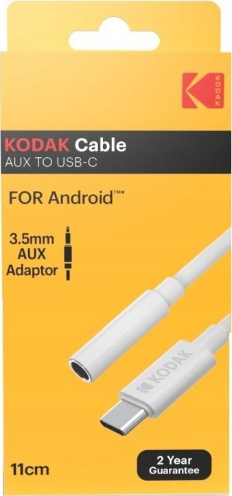 Adapter audio Kodak USB Type-C në 3.5mm, kabllo 11cm, argjendtë