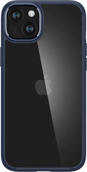 Mbështjellës telefoni Spigen Crystal Hybrid për iPhone 15 Plus, 6.7", pjesë e pasme transparente, blu navy