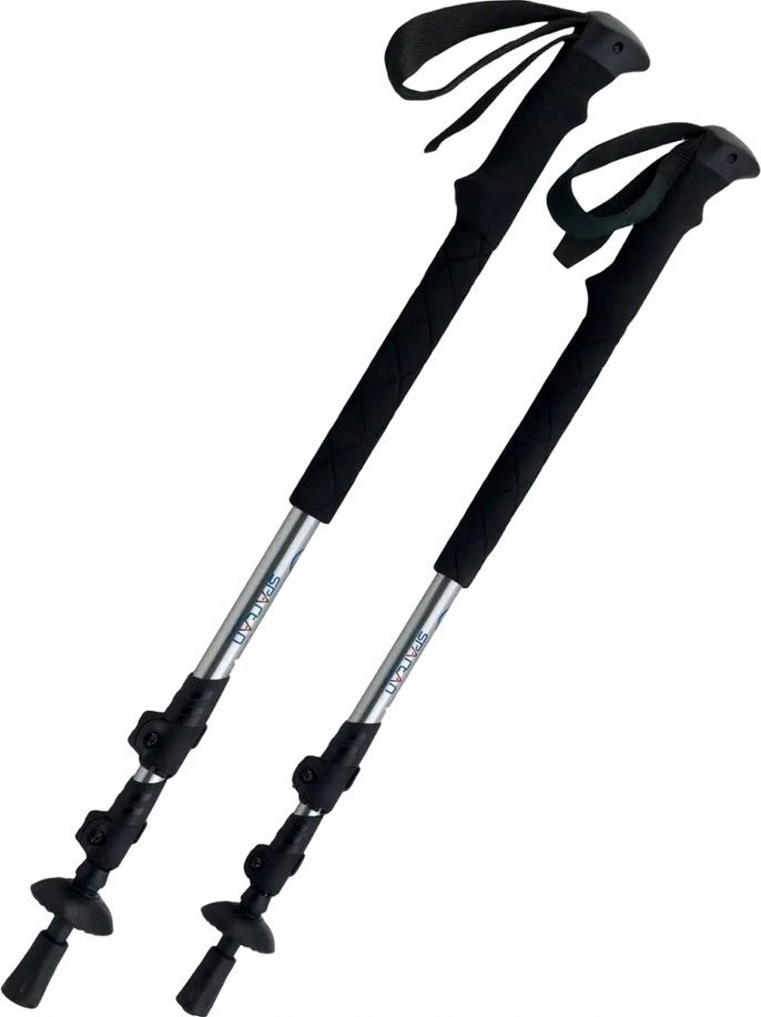 Shkopinj trekking Alpen Spartan Sport, 3 segmente, alumin, të zinj