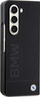 Kapak telefoni BMW Signature Logo Imprint për Samsung Galaxy Z Fold5, lëkurë e vërtetë, i zi