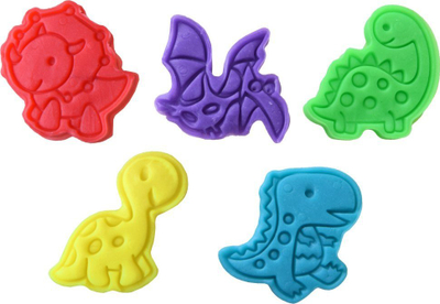 Set plasteline me dinozaurë Za4293, 5 ngjyra, me forma dhe vegla, shumëngjyrëshe