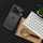 Mbështjellës telefoni Slider për iPhone 15 Pro Max, pjesa mbrapa transparente, kapak rrëshqitës kamere, i zi