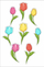 Dekor dritareje LearnHow Tulips 02, dyanshëm, set 8 copë, shumëngjyrësh