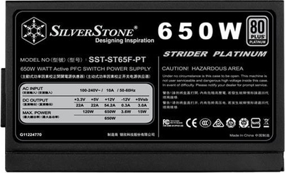 Burim energjie SilverStone Strider Platinum SST-ST65F-PT ATX, 650W