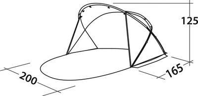 Çadër plazhi Easy Camp Shell, UV 50+, 200x165 cm, gri