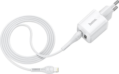 Karikues muri Hoco N8, USB me kabllo Lightning, 1A, i bardhë