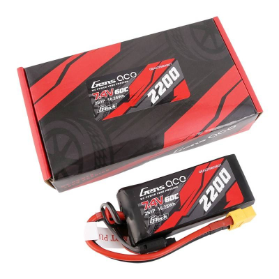 Bateri LiPo Gens Ace G-Tech, 7.4V, 2200mAh 60C, e zezë
