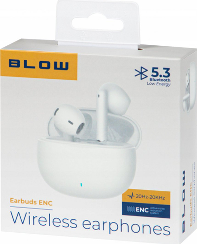 Kufje wireless Blow 32-824, ENC, me kuti karikimi, të bardha