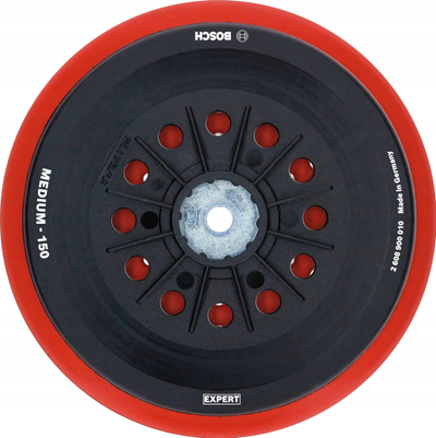 Pjatë mbështetëse Bosch Expert Multihole Medium, 150mm, për gërryese orbitale, e zezë