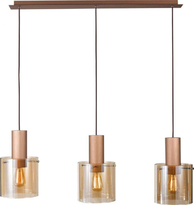 Llambadar varëse Netlighting MD17076-3B, 3xE27, xham, bronzi antik