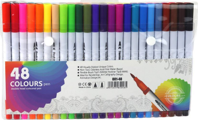 Set markera Leantoys Double-Sided, 48 copë, me dy anë, shumëngjyrësh